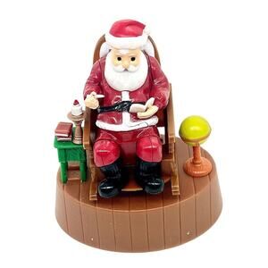 4" Christmas House Solar Rocking Chair Santa Clause Light Activated 4.25" 2016